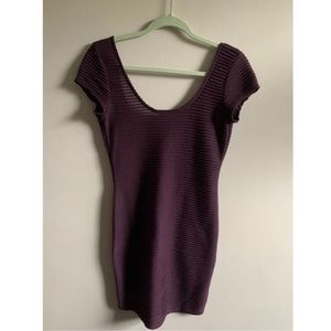 WINDSOR- purple ribbed dress